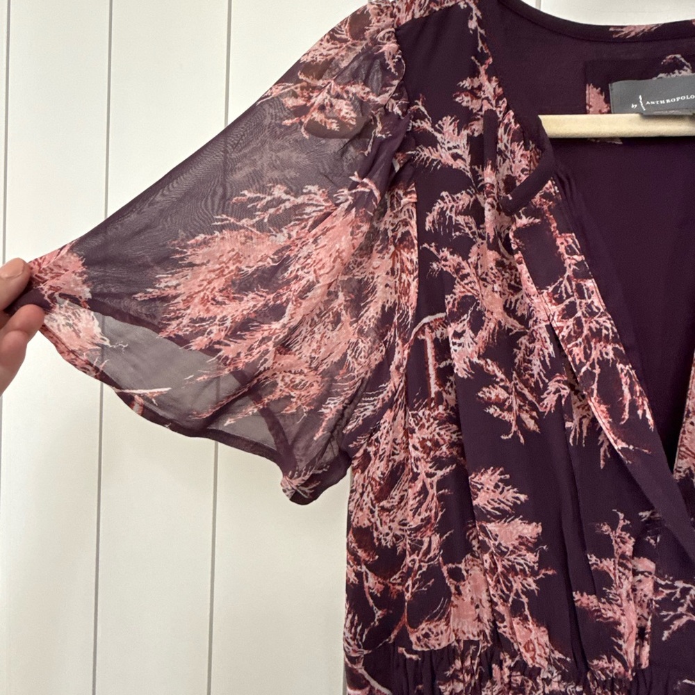 NWOT! Anthropologie Somerset Maxi Dress: Chiffon Edition Crimson Purple Small - Picture 3 of 8